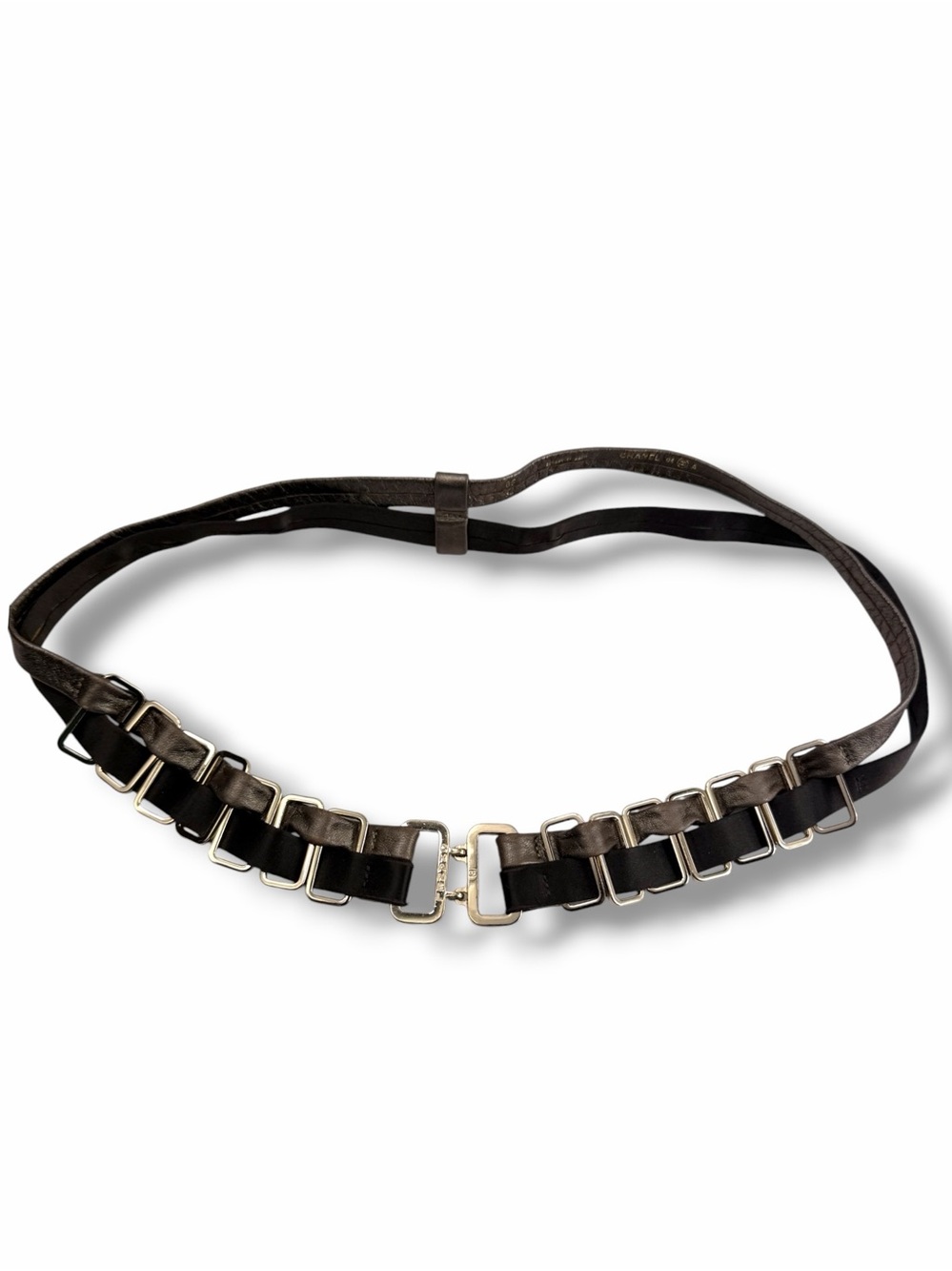 Rare ARCHIVE Chanel 2004 Runway Belt Karl Lagerfeld Era Leather & Gold 85 - Picture 13 of 16